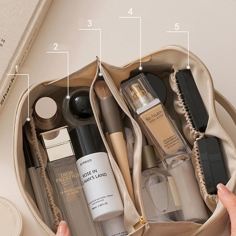 Premium Leather Makeup Organizer Bag