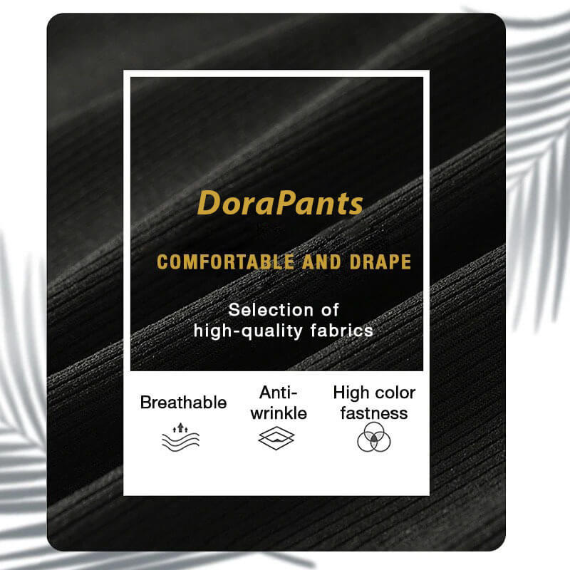 DoraPants - Plus Size Ice Silk Wide Leg High Waisted Women's Pants