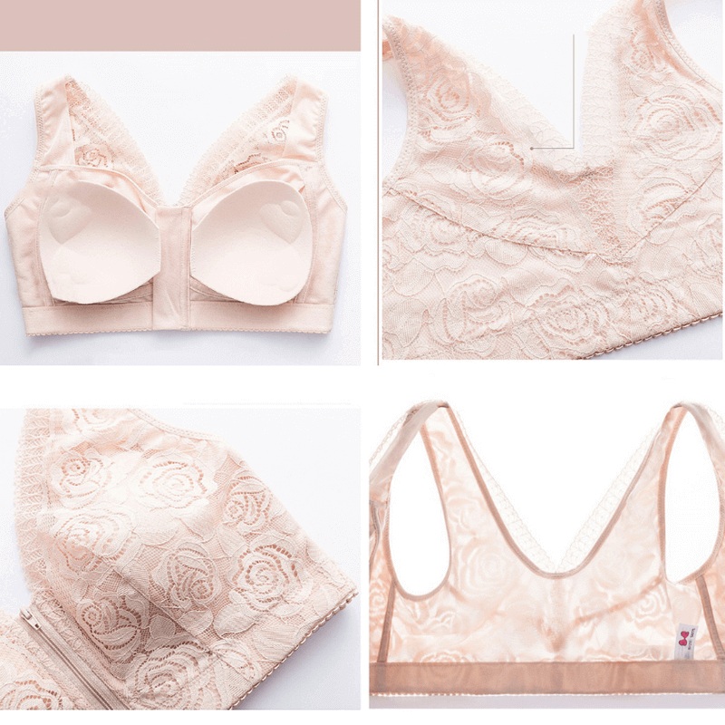 JADE BRA - Lift Lace Front Closure Zip Bra (From S-7XL)