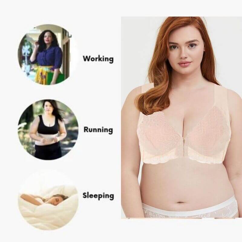 FRONT BRA - Plus Size Front Closure Extra-Elastic Breathable Bra