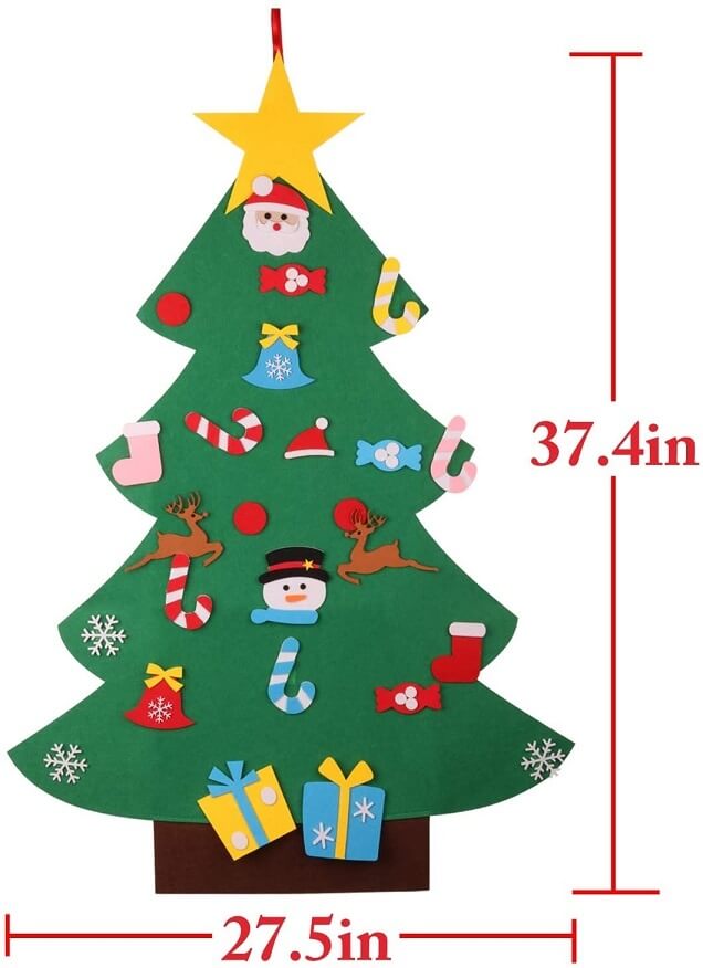 Christmas Tree – Kids DIY Felt Christmas Tree with Ornaments Xmas Gift New Year