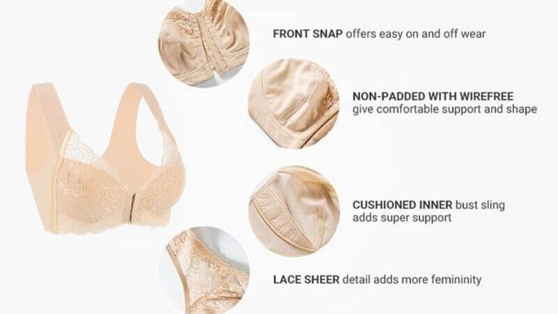 FRONT BRA - Plus Size Front Closure Extra-Elastic Breathable Bra