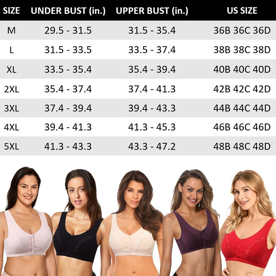 Emma - Plus Size Comfortable Cotton Soft Stretch Front Buckle Bra