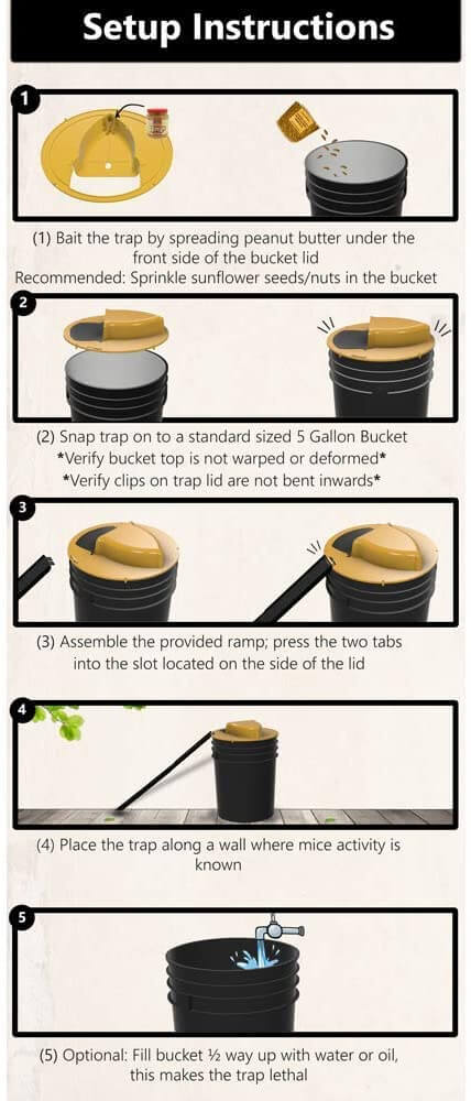 Flip N Slide Bucket Lid Mouse Trap