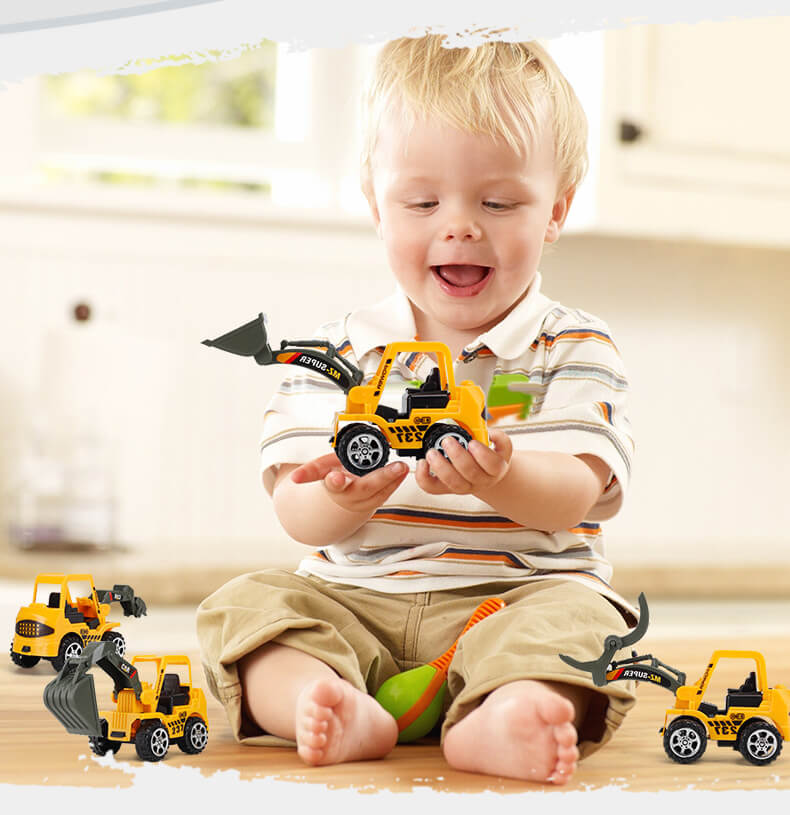 Press and go engineering car toys