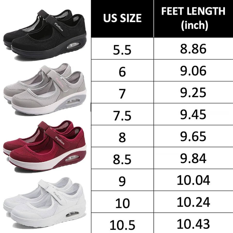 MixiWalk SHOES - Women's Stretchable Breathable Lightweight Mesh Flat Platform Casual Shoes