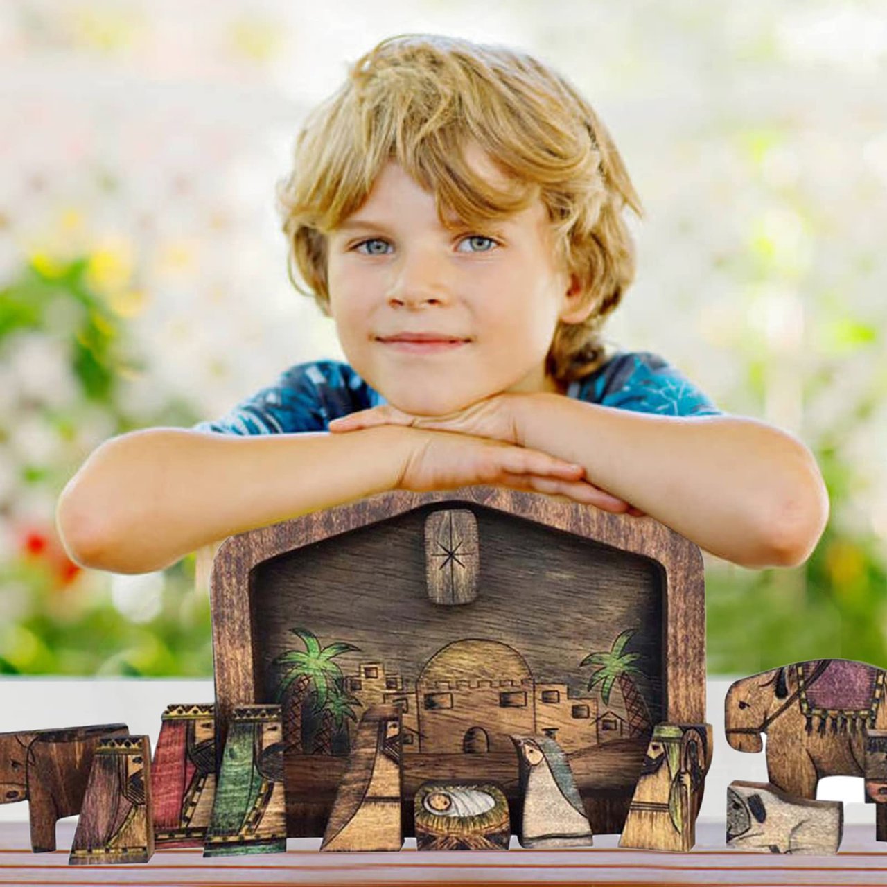 Nativity Puzzle Wooden Jesus Puzzles Set Jigsaw Game