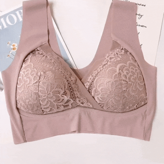 Rosy Lift Bra Plus Size Comfort Extra Elastic Wireless Support Lace