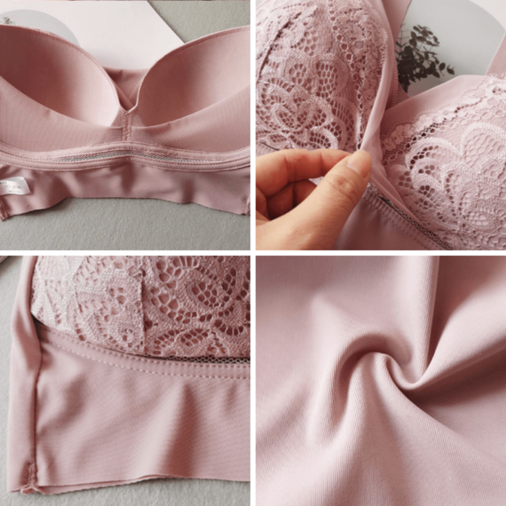 Rosy Lift Bra Plus Size Comfort Extra Elastic Wireless Support Lace Bra From M To Xl Ceelic