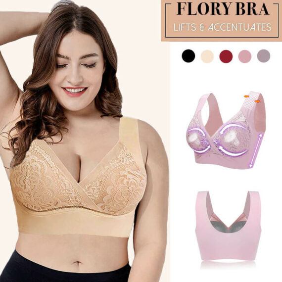 Rosy Lift Bra Plus Size Comfort Extra Elastic Wireless Support Lace Bra From M To Xl Ceelic