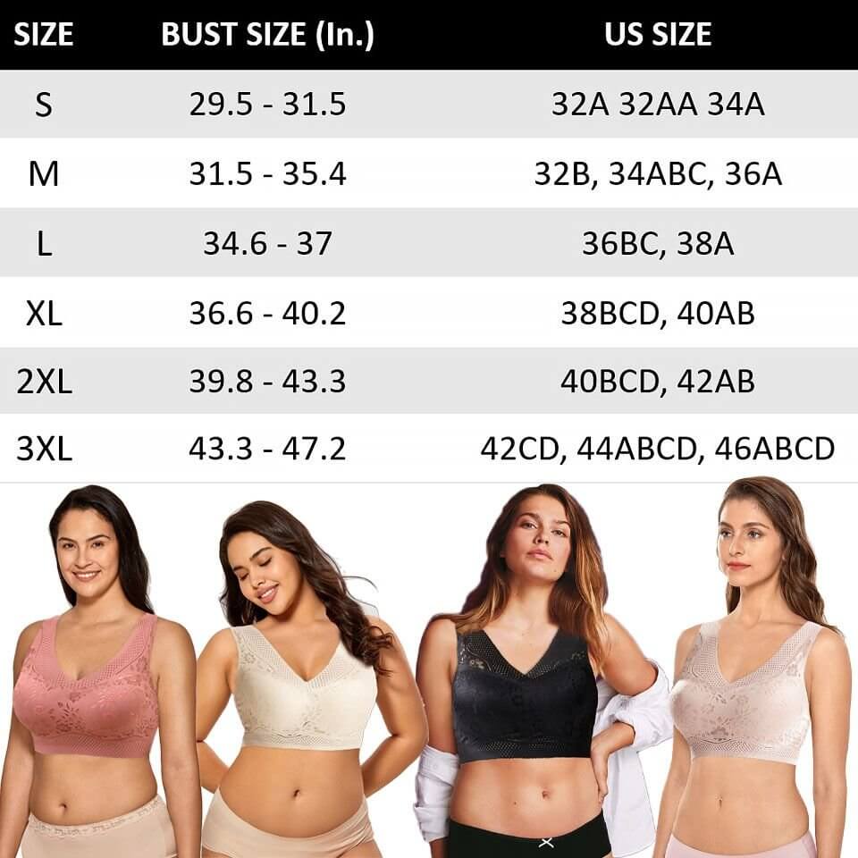 Seamless Breathable Plus Size Lace Push Up V-neck Low Back Bra