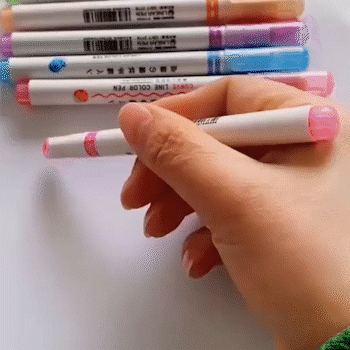 BEST GIFTS FOR KIDS - Dual Tip Pens with 6 Different Curve Shapes Fine Tips