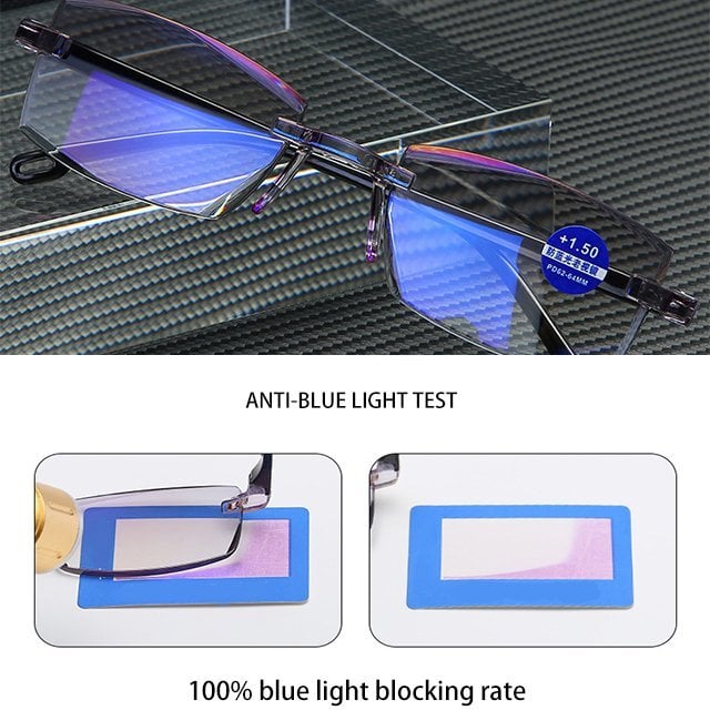 color glint sapphire high hardness anti blue light intelligent dual focus reading glasses 2