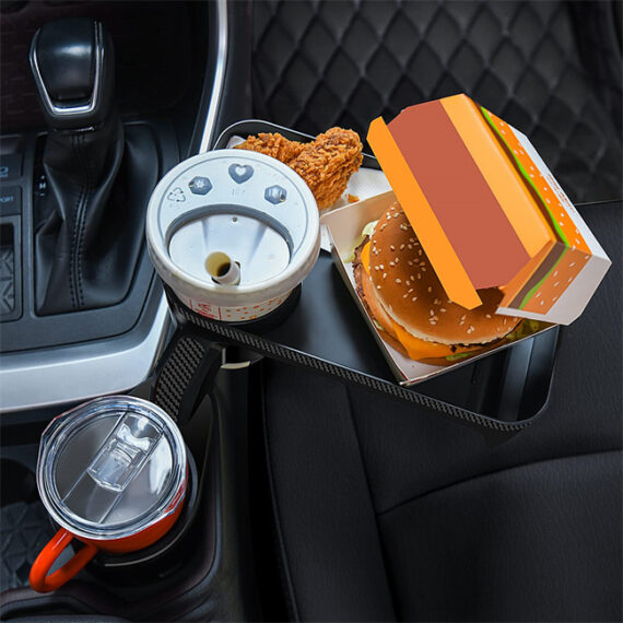 JEYODA Car Cup Holder Expander, Car Food Tray, 360° Rotation Detachab