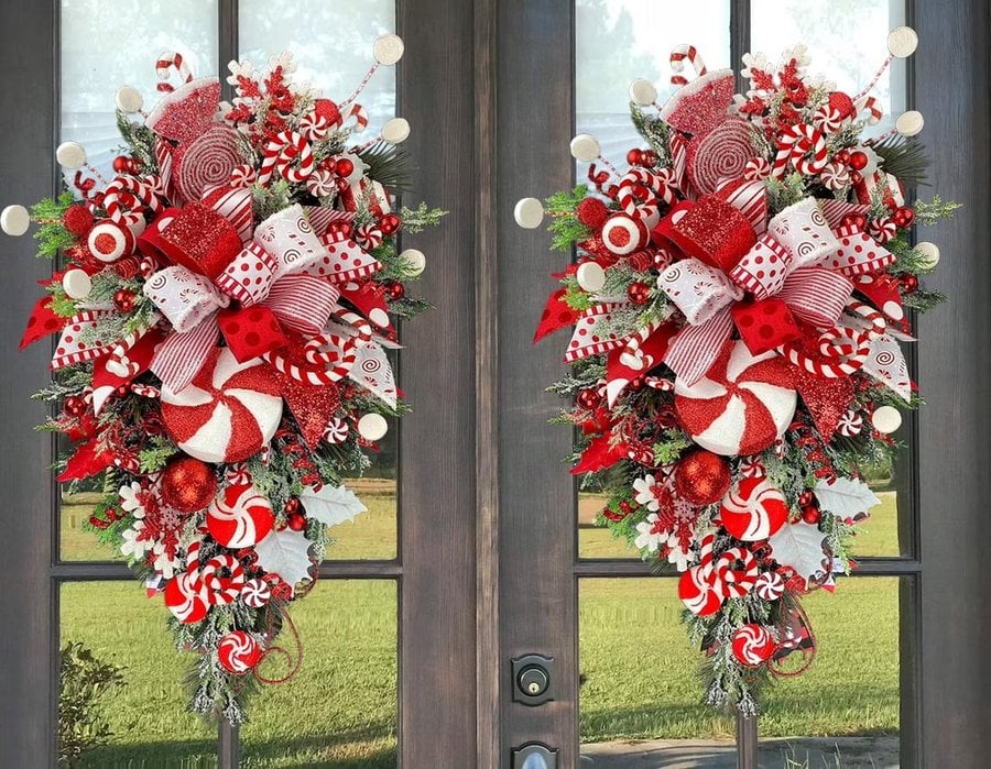 Last Day 49% OFF - Candy Cane Christmas Wreath