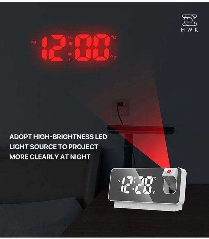 Mirror projection alarm clock