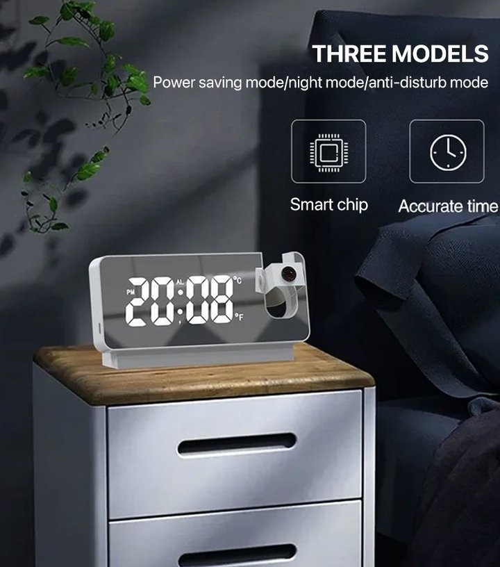 Mirror projection alarm clock