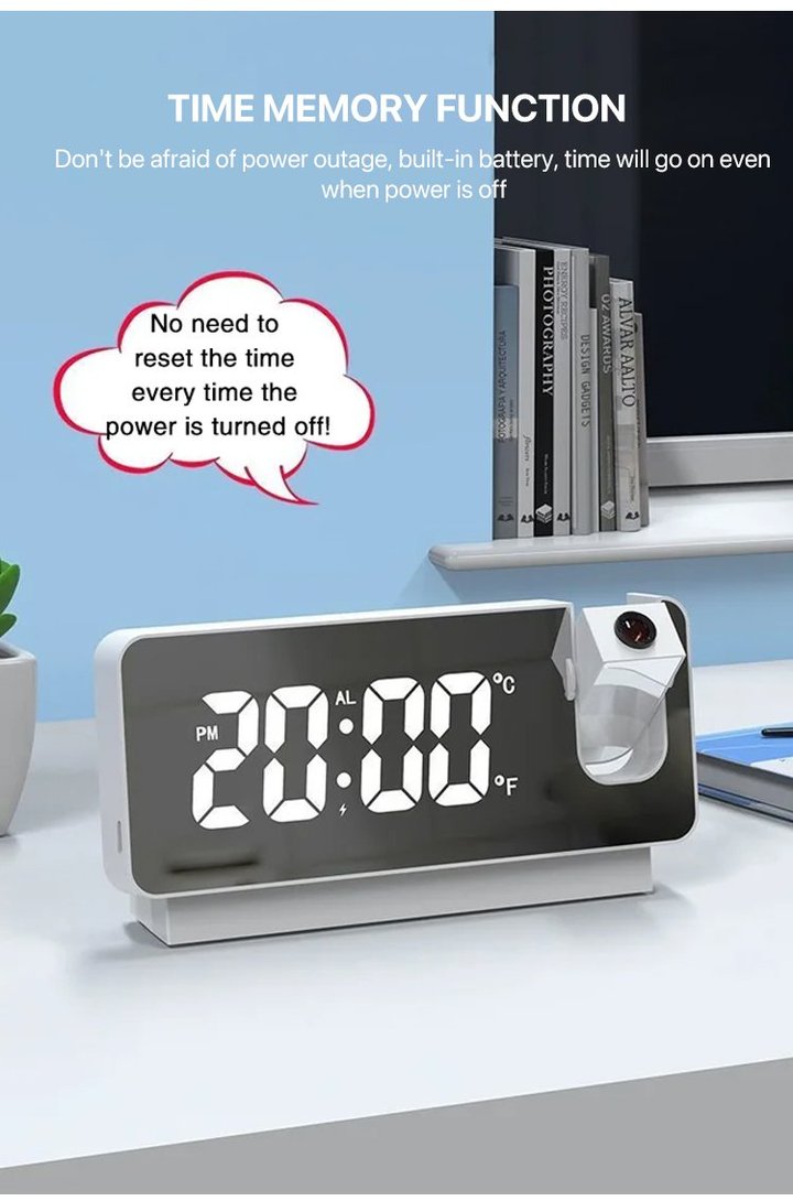 Mirror projection alarm clock