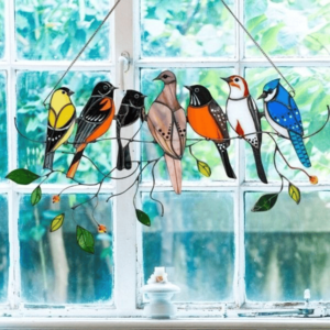 The best Christmas Gift-Birds Stained  Window  Panel Hangings