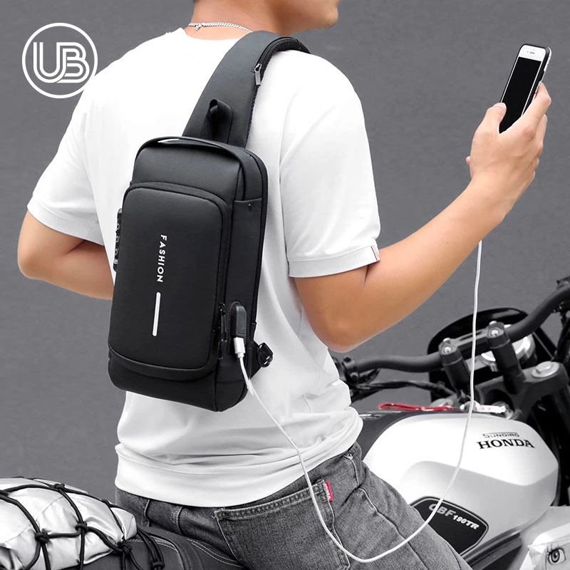 UzoBag - USB charging sport sling Anti-theft shoulder bag