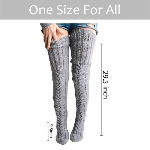 Warm Over Knee Extra Long Knitted Socks