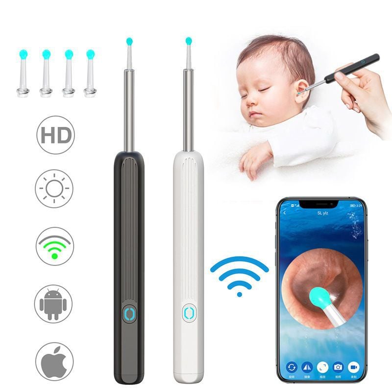 Wi-Fi visible wax elimination spoon, USB HD load otoscope