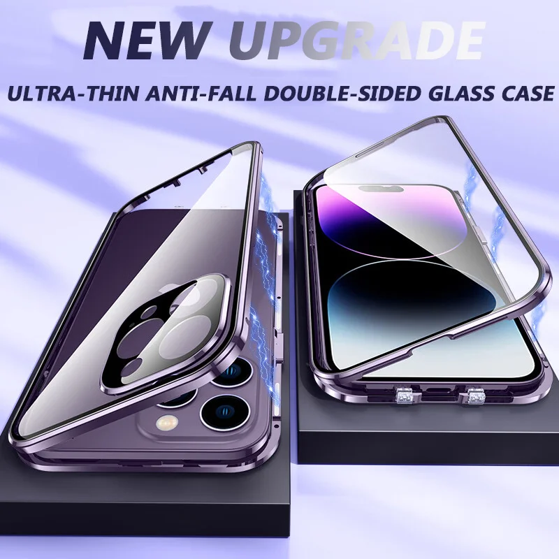 Magnetic Tempered Glass Double-sided Phone Case For iPhone 13/14 Series