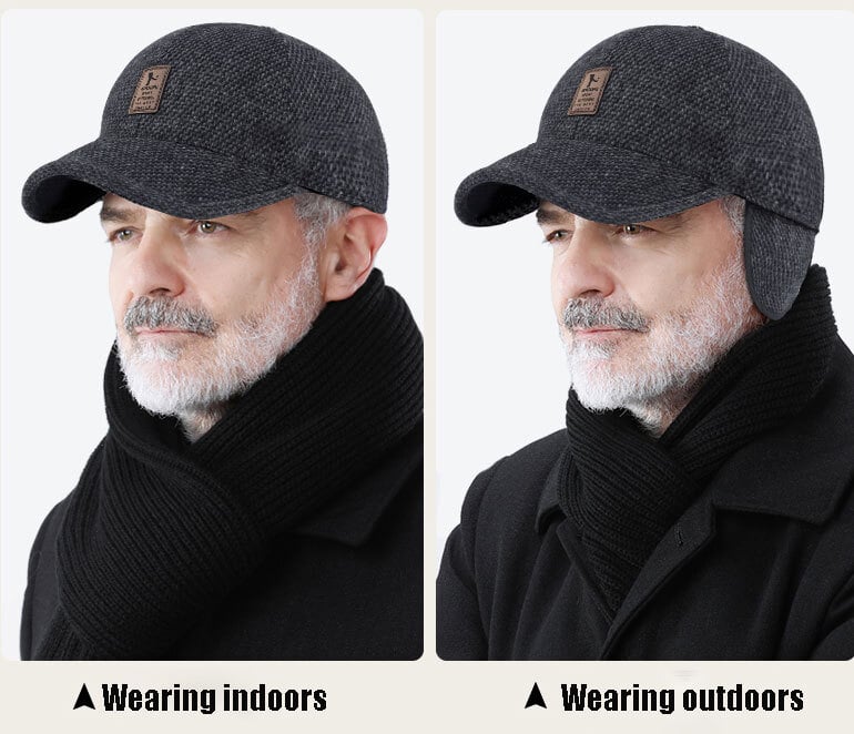 NEW YEAR 2023 SALE 49% OFF Men's Winter Baseball Cap - With Ear Muffs,Adjustable, thickened and warm