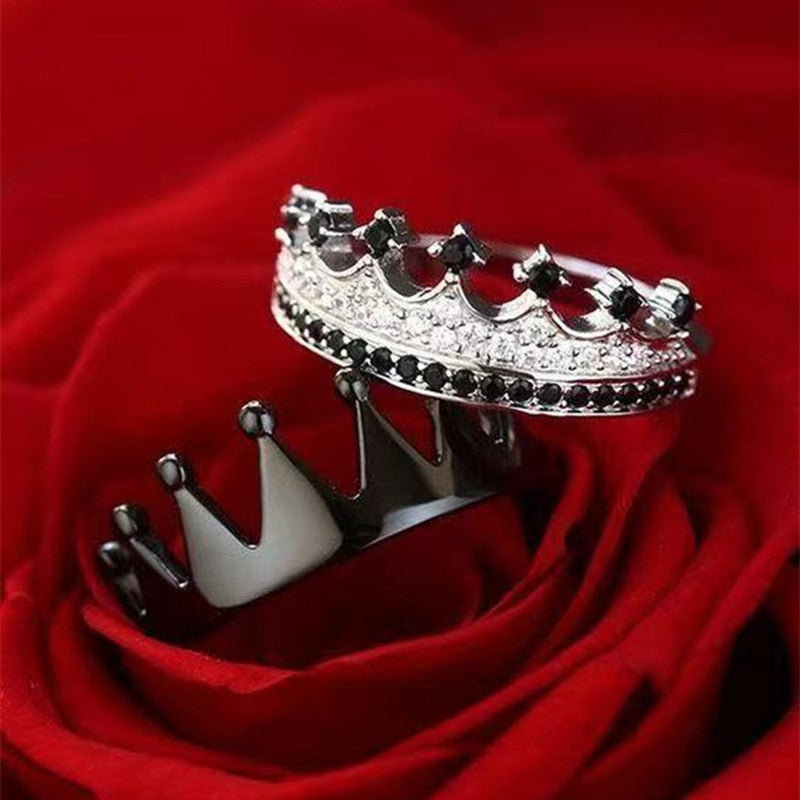 King And Queen Crown Couples Ring Set Ceelic