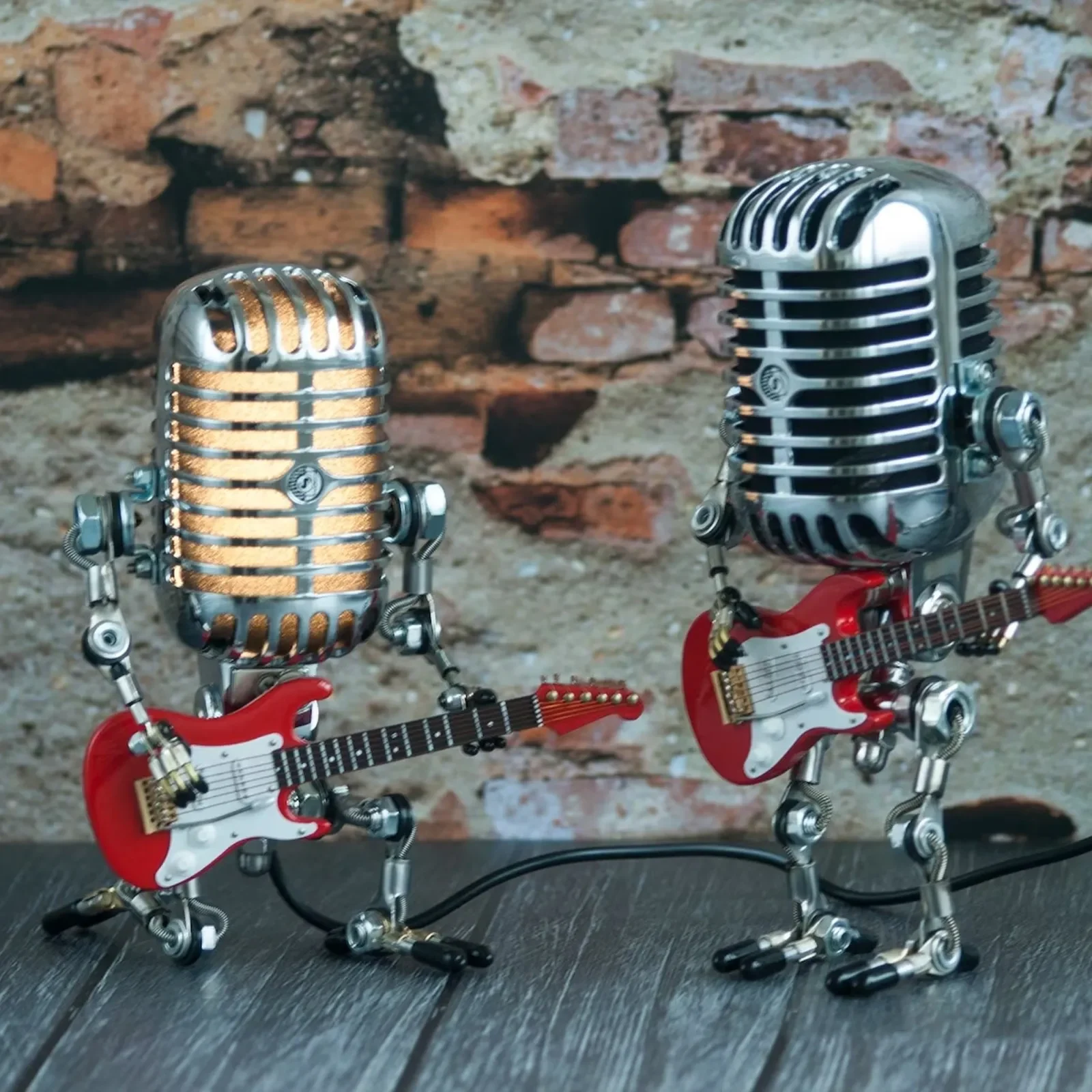 New Year's Sale - LAST DAY 70% OFF - Vintage Metal Microphone Robot Desk Lamp