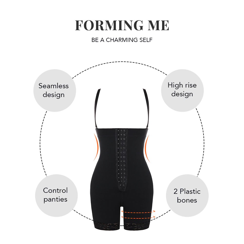 Firm Tummy Compression Bodysuit Shaper with Butt Lifter