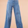 Last Day 49% OFF - Seamed Front Wide Leg Jeans