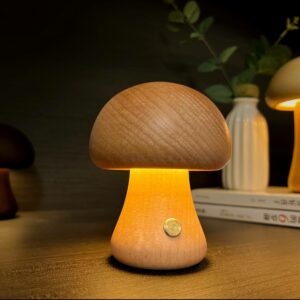 LED Wood Mushroom Night Light