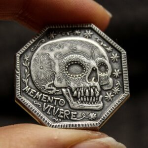 Memento Mori Silver Coin - Memento Vivere Reminder Token