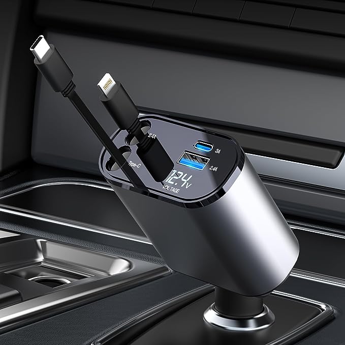 ReelVolt Retractable 4-in-1 Car Charger